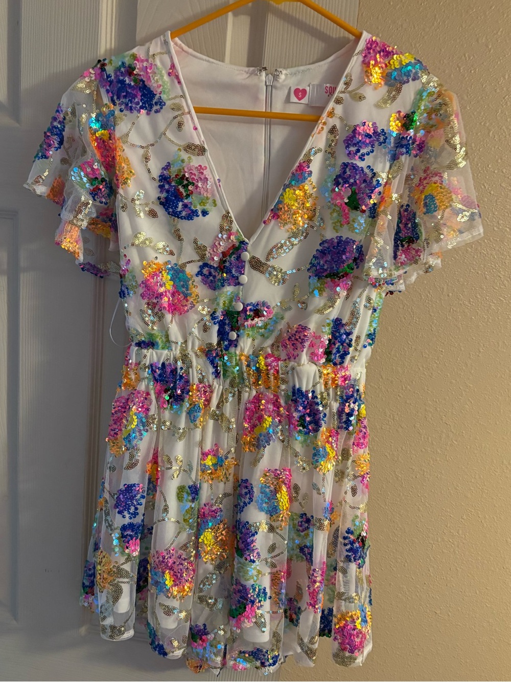 White Sequin Romper